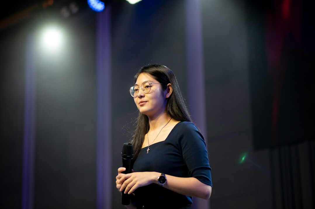 public speaker on stage
