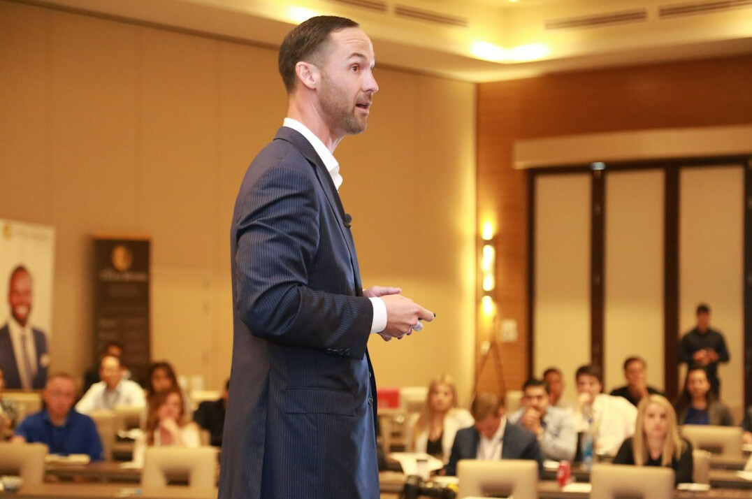 confident professional speaking