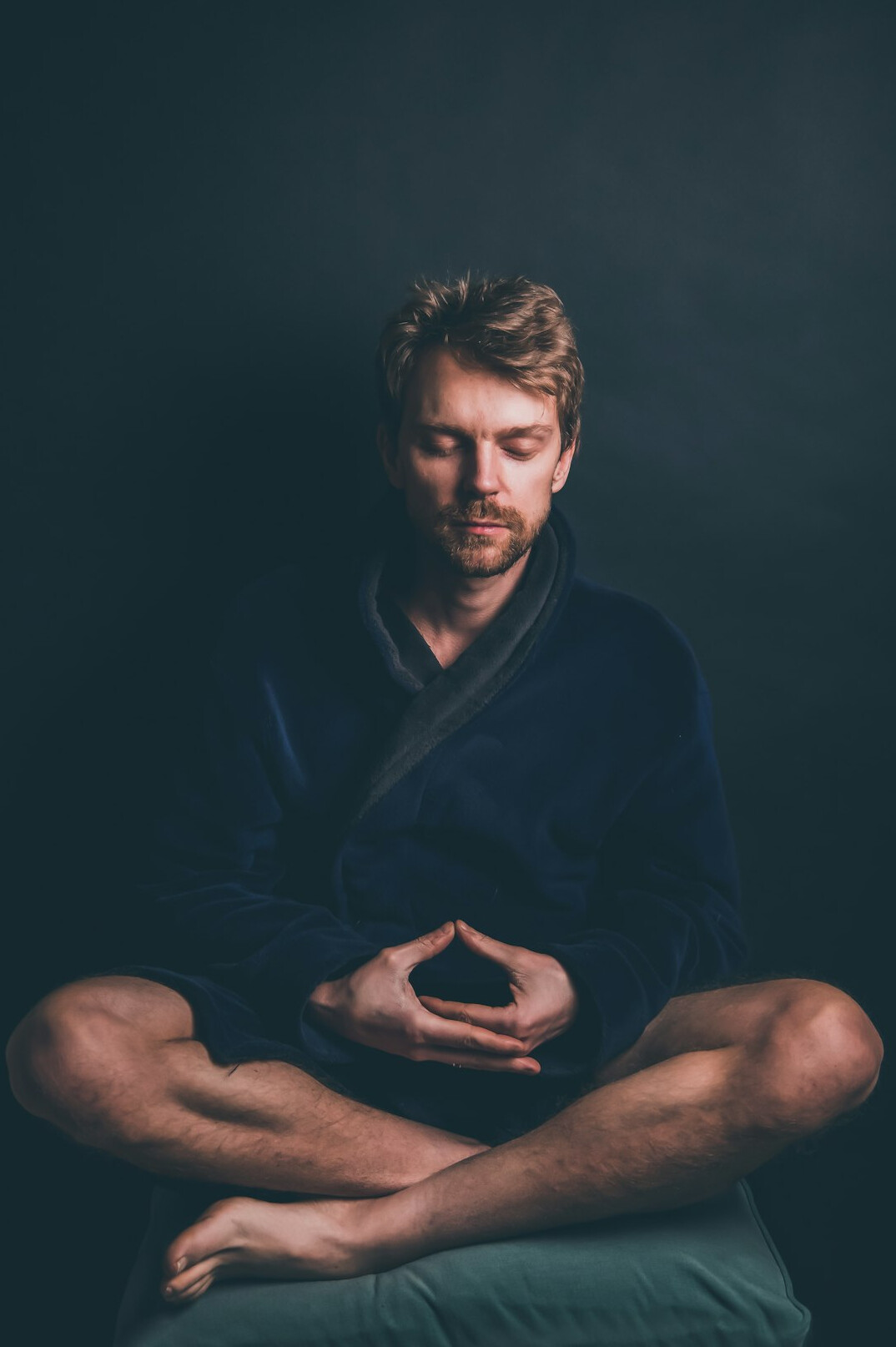 person meditating calmly