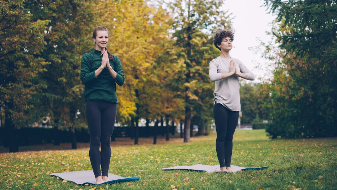 woman meditating in nature